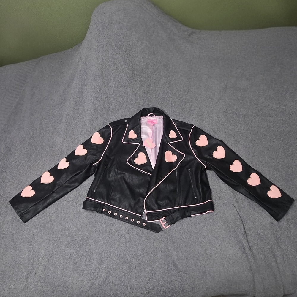 Sugar Thrillz Black Jacket with Pink Heart Accents